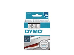 Märkband Dymo D1 19mm svart/klar